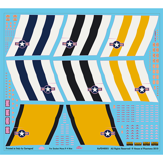House Of Phantom Decals HoPD 48001 1:48 USAF Phantoms - McDonnell F-4C Phantoms and Candy Canes of the 58th TFTW