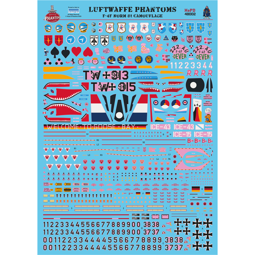 House Of Phantom Decals HOPD48002 1:48 Luftwaffe Phantoms '