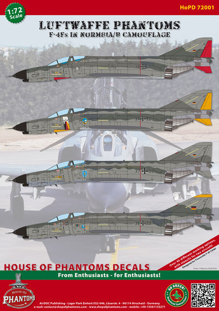 House Of Phantom Decals HOPD72001 1:72 Luftwaffe Phantoms