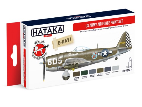 Hataka AS04.2 (Red Line) US Army Air Force Acrylic Paint Set