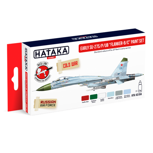Hataka AS104 (Red Line) Early Su-27S/P/UB "Flanker-B/C" Acrylic Paint Set