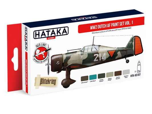 Hataka AS107 (Red Line) WWII Dutch AF Vol.1 Acrylic Paint Set