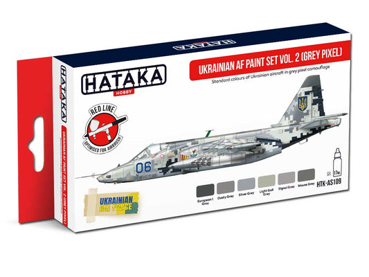 Hataka AS109 (Red Line) Ukrainian AF Vol.2 (Grey Pixel) Acrylic Paint Set