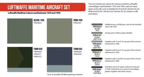 Hataka HTK-AS120 1:48 Luftwaffe Maritime Aircraft WWII Paint Set