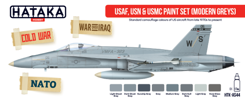 Hataka HTK-AS44  USAF, USN & USMC paint set (modern greys)