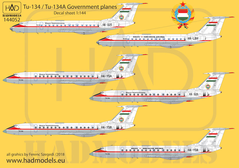 HAD Models 144052 1:144 Tupolev Tu-134 - Tu-134A Government planes