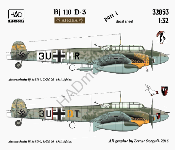 HAD Models 32053 1:32 Messerschmitt Bf-110D-3 Africa