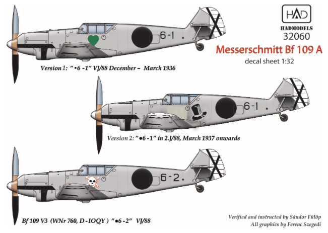 HAD Models 32060 1:32 Messerschmitt Bf-109A (6.1; 6.2)