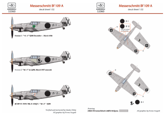 HAD Models 32060 1:32 Messerschmitt Bf-109A (6.1; 6.2)