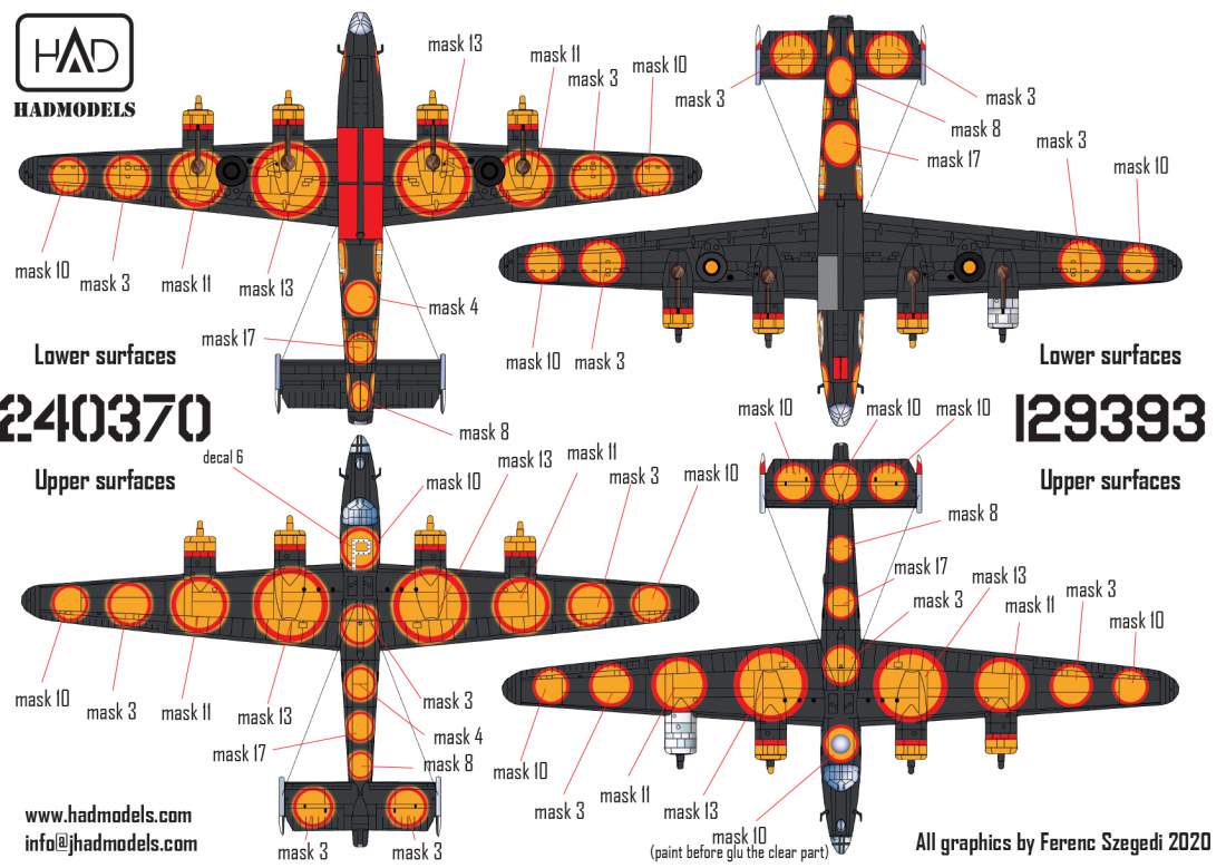 HAD Models 32069 1:32 Consolidated B-24D /H 'Pete the Pom Inspector' decal and mask sheets