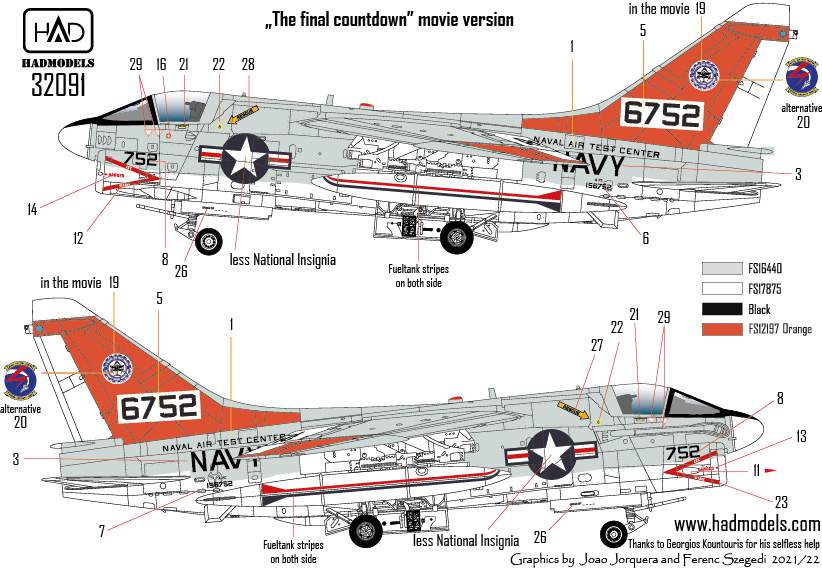 HAD Models 32091 1:32 LTV A-7E Corsair US NAVAL Air Test Center ' The final Countdown'