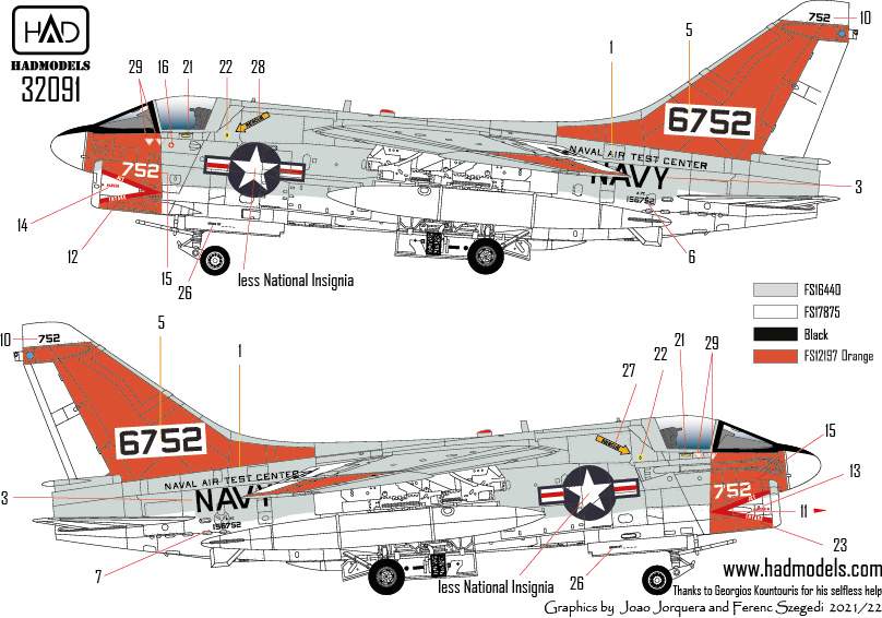 HAD Models 32091 1:32 LTV A-7E Corsair US NAVAL Air Test Center ' The final Countdown'