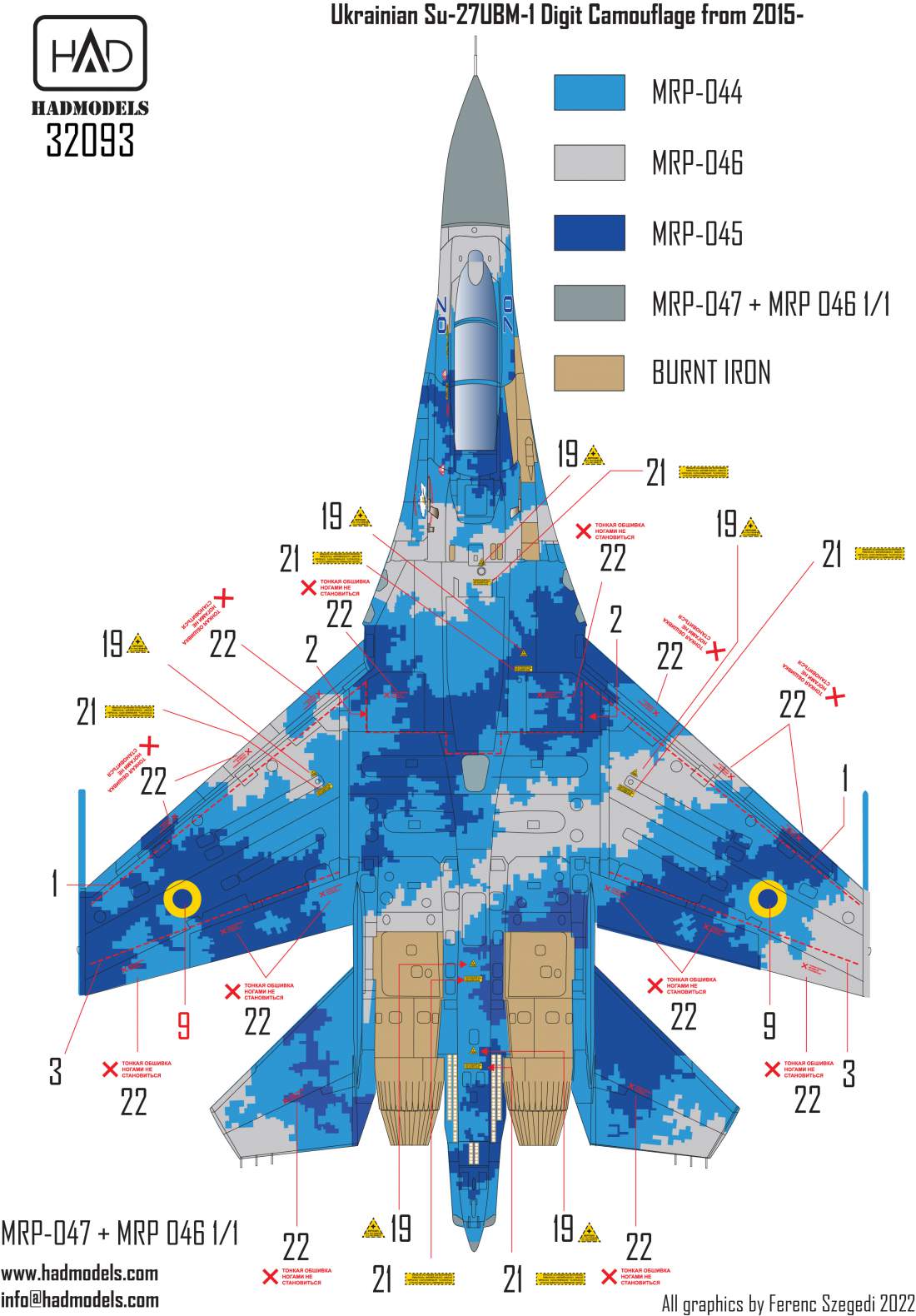 HAD Models 32093 1:32 Ukrainian Sukhoi Su-27UBM-1 Flanker C