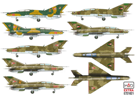 HAD Models E721021 1:72 MiG-21 / MiG-23 Hungarian Air Force individual signs decal sheet