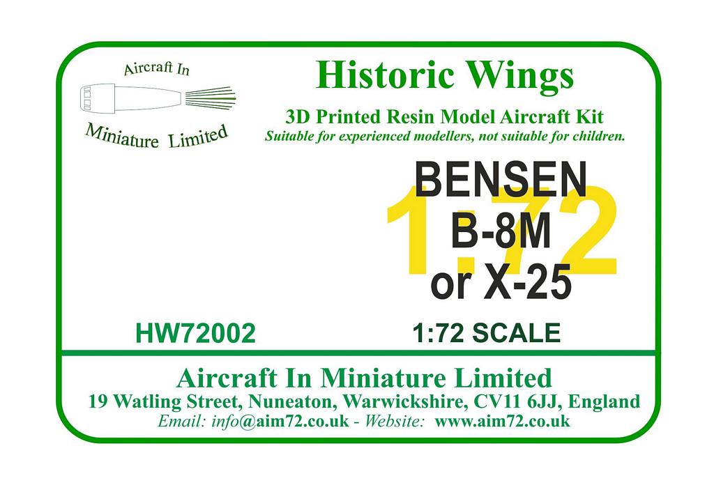 AIM - Historic Wings HW72002 1:72 Bensen B-8M/X-25A autogiro (1968)