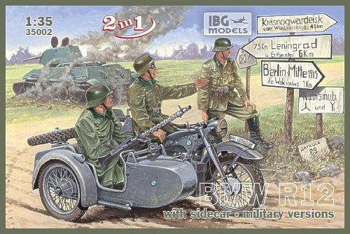 IBG Models 35002 1:35 BMW R12 with Sidecar - Military Versions (2 in 1)