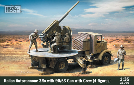 IBG Models 35066 1:35 Italian Autocan 3Ro with 90/53 Gun and Crew (4 figures)