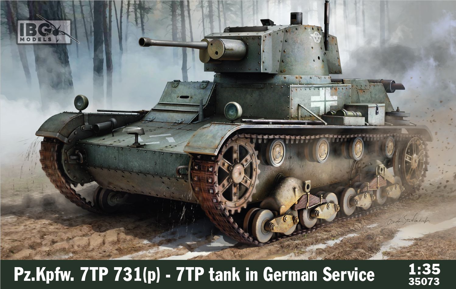 IBG Models 35073 1:35 Pz.Kpfw. 7TP 731(p) - 7TP Tank in German Service ...