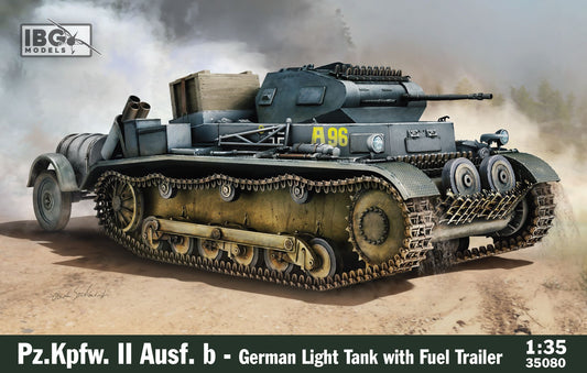 IBG Models 35080 1:35 Pz.Kpfw.II Ausf.B - German Light Tank with fuel trailer