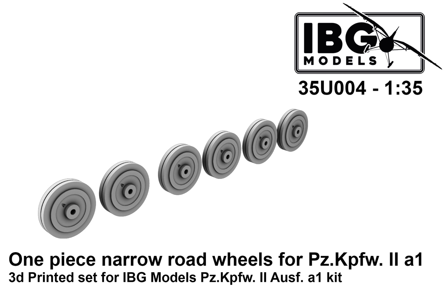 IBG Models 35U004 1:35 One Piece Narrow Road Wheels for Pz.Kpfw.II Ausf.a1