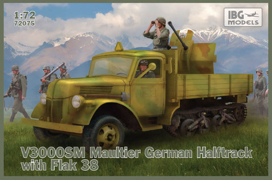 IBG Models 72075 1:72 V3000SM Maultier German Halftrack with Flak 38