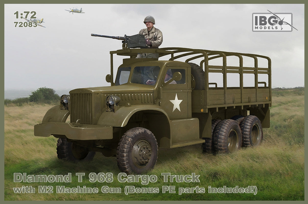 IBG Models 72083 1:72 Diamond T 968 Cargo Truck with M2 Machine Gun