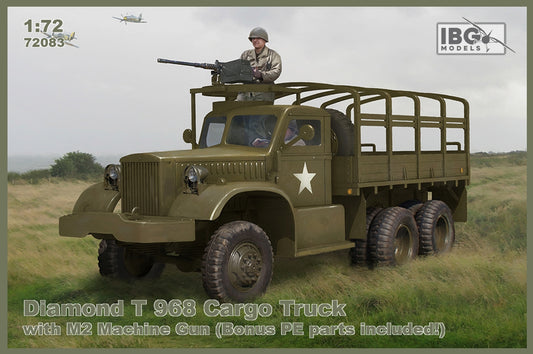 IBG Models 72083 1:72 Diamond T 968 Cargo Truck with M2 Machine Gun