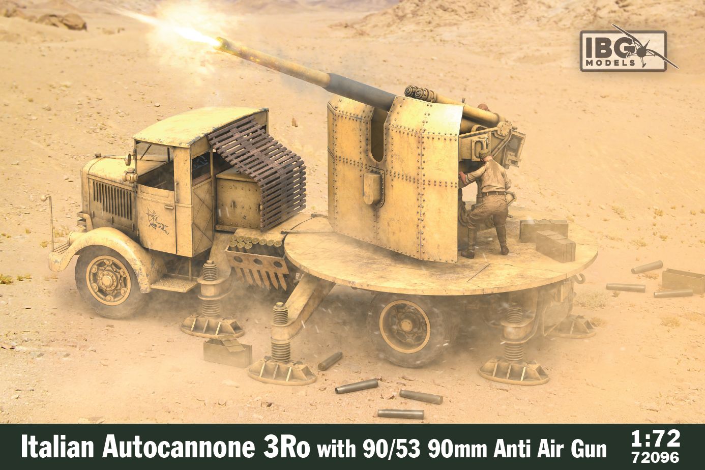 IBG Models 72096 1:72 Italian Autocannone 3Ro with 90/53 90mm Anti Air Gun