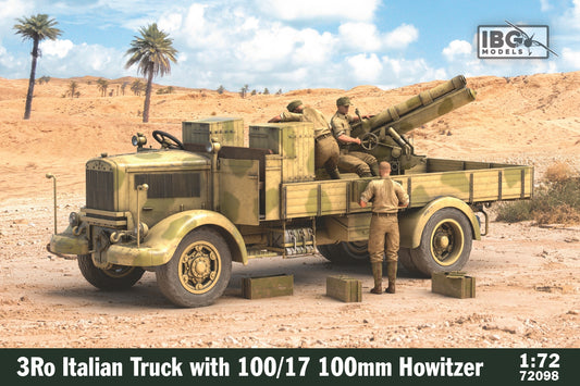 IBG Models 72098 1:72 3Ro Italian Truck with 100/17 100mm Howitzer