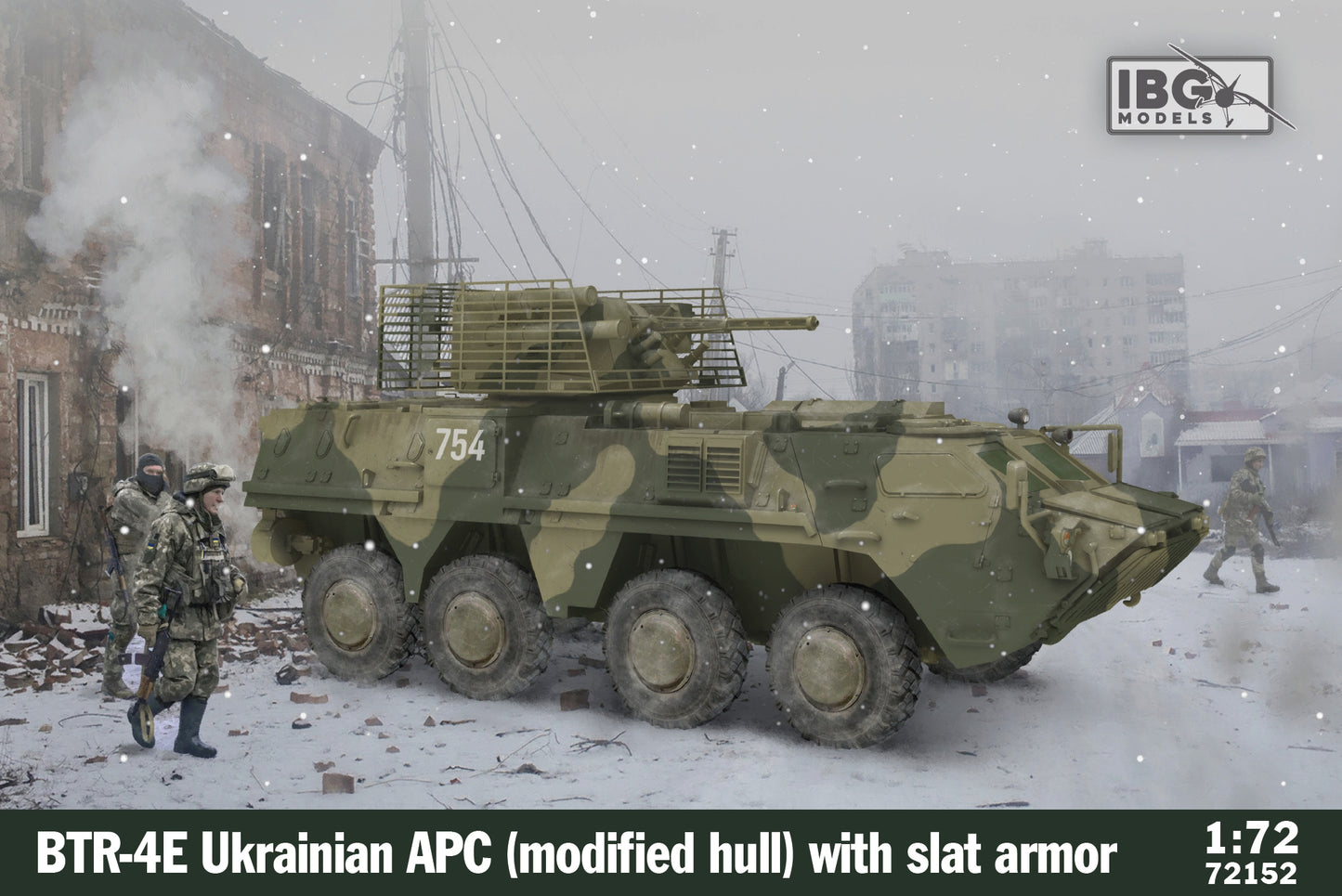 IBG Models 72152 1:72 BTR-4E Ukrainian APC with Slat Armor (Mid Production)