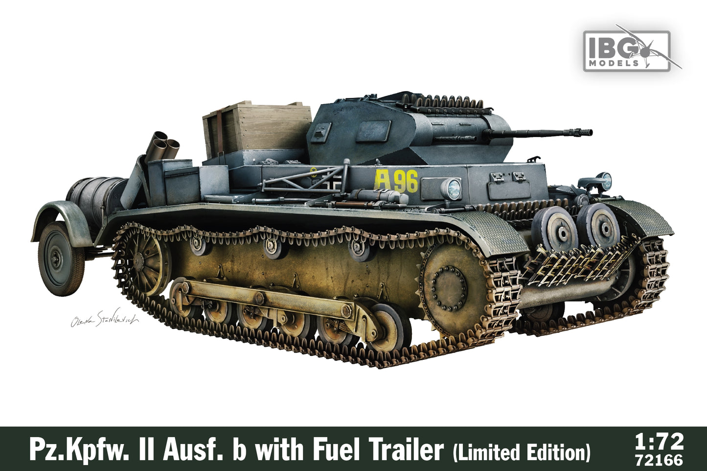 IBG Models 72166 1:72 Pz.Kpfw.II Ausf.B with Fuel Trailer (Limited Edition)