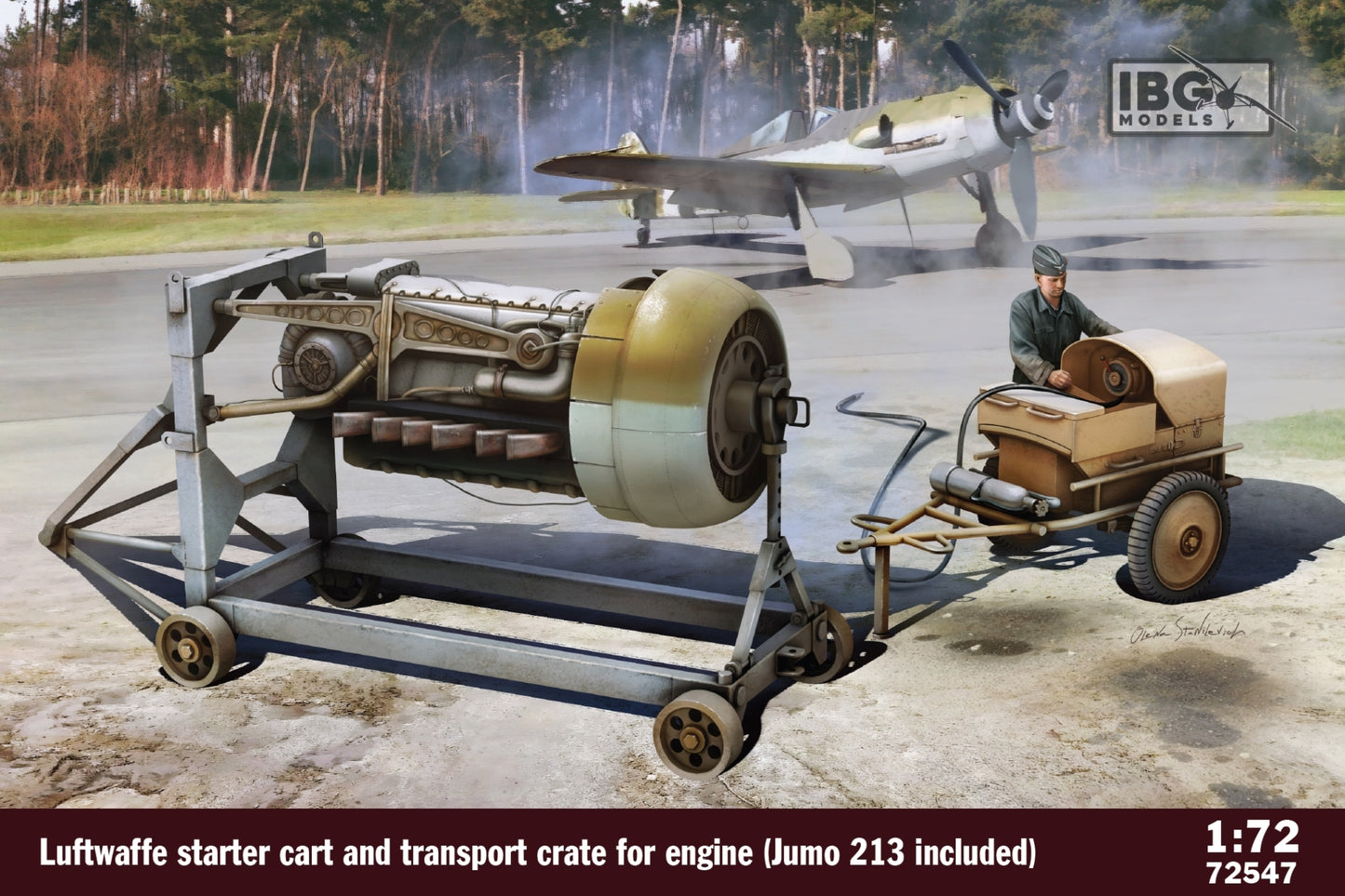 IBG Models 72547 1:72 Luftwaffe Starter Cart & Transport Crate for Engine (Jumo 213 included)