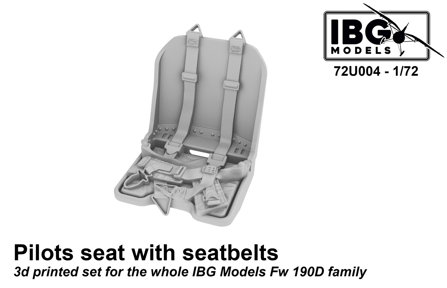 IBG Models 72U004 1:72 3D Printed Pilots Seat with Seatbelts for Fw-190D Family