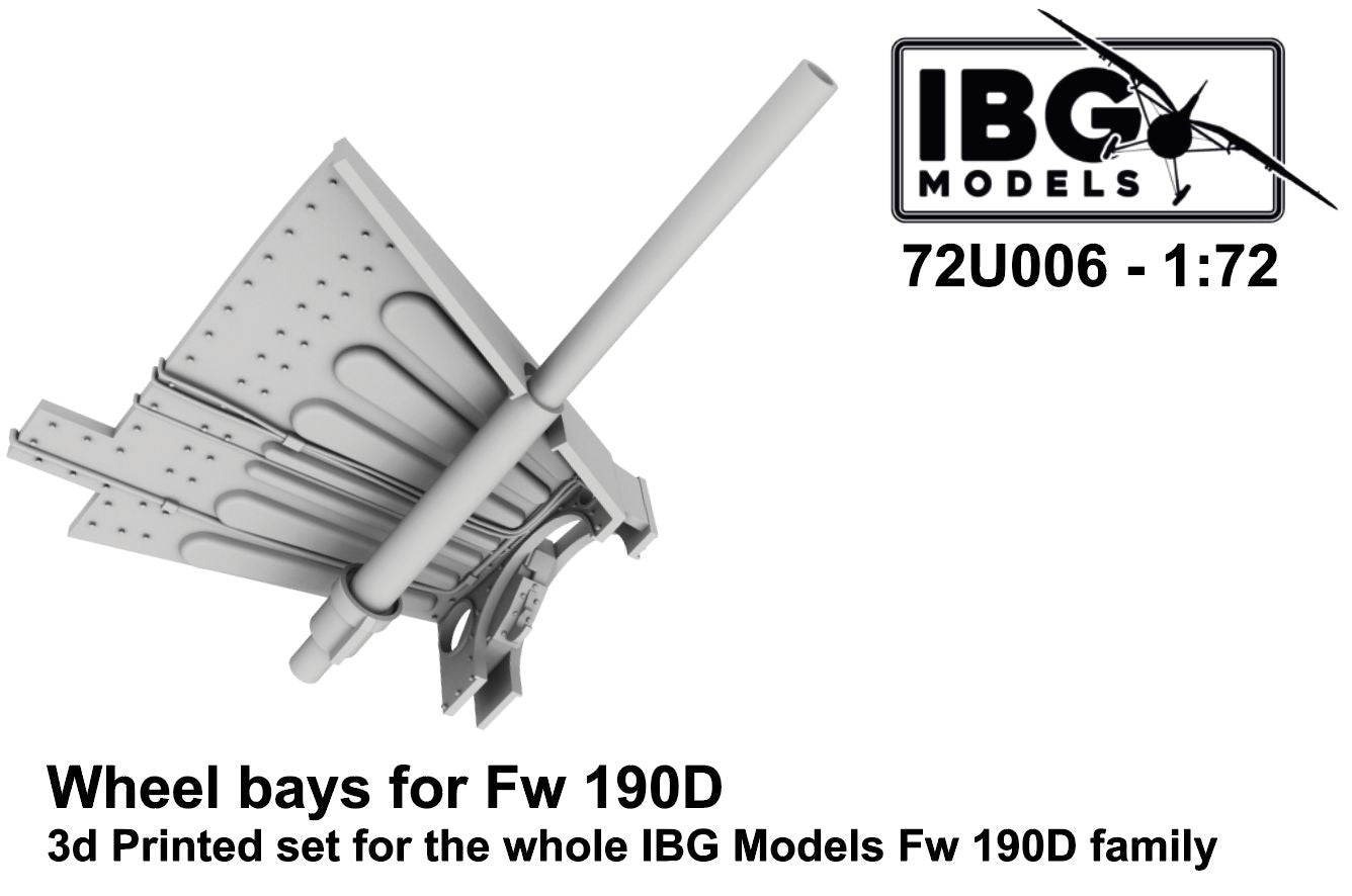 IBG Models 72U006 1:72  3D Printed Wheels Bays for Fw-190D Family