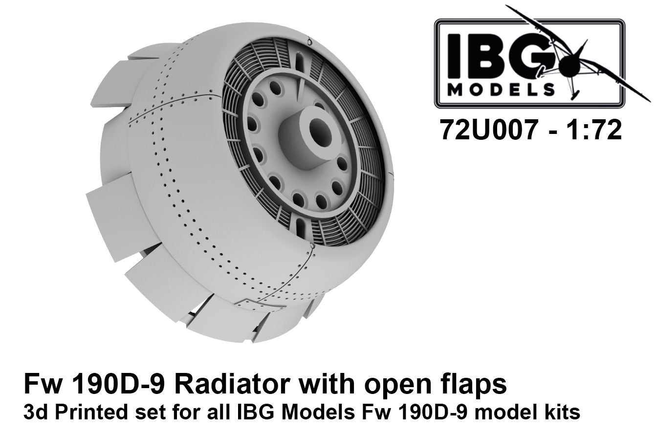 IBG Models 72U007 1:72 3D Printed Fw-190D-9 Radiator with Open Flaps