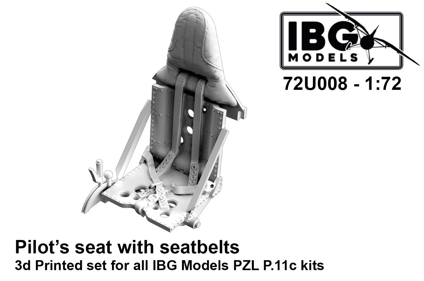 IBG Models 72U008 1:72 PZL P.11c Pilot's seat with seatbelts