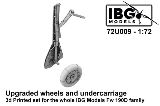 IBG Models 72U009 1:72 3D Printed Upgraded Wheels & Undercarriage for Fw-190D