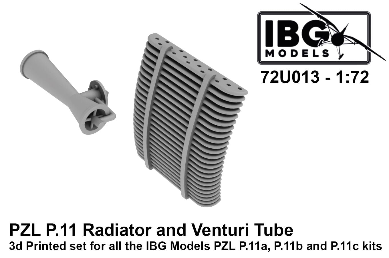 IBG Models 72U013 1:72 PZL P.11c Radiator and Venturi Tube