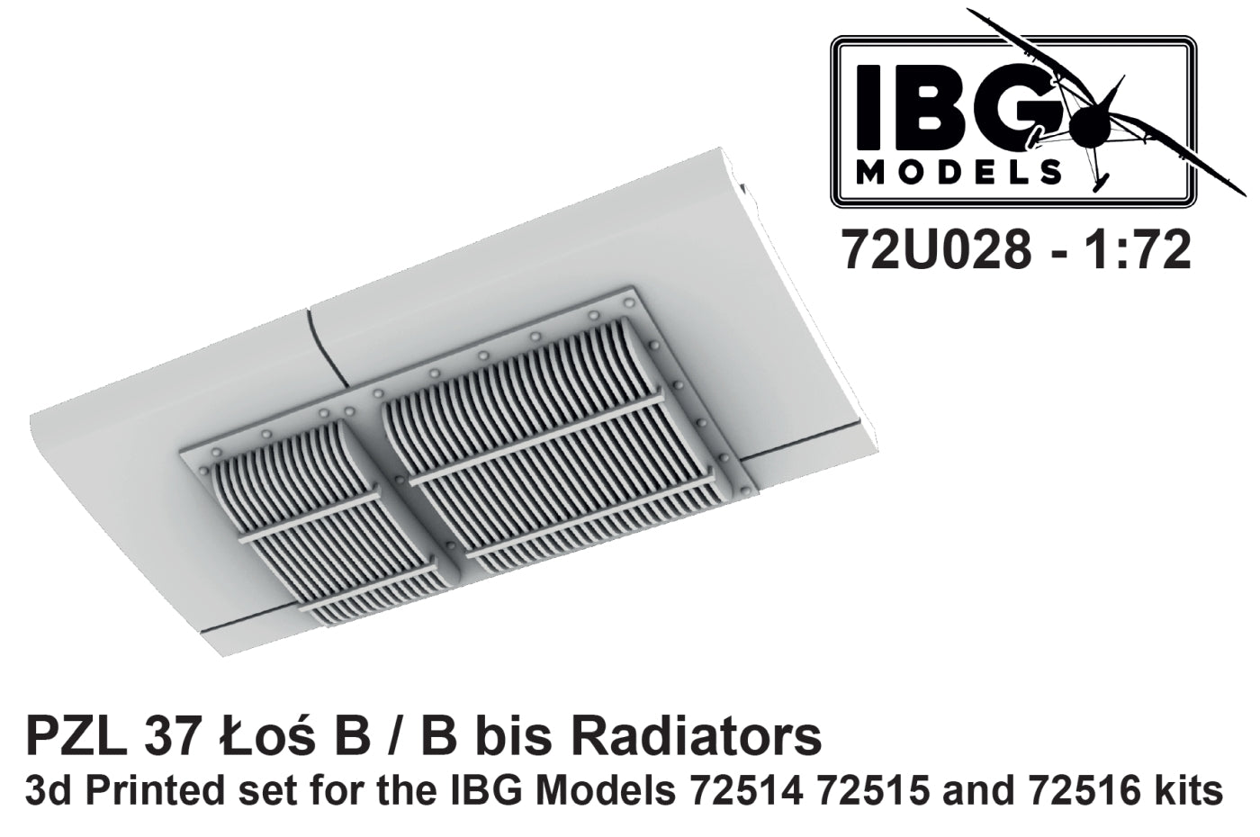 IBG Models 72U028 1:72 Radiators for PZL-37 LoS B/B bis