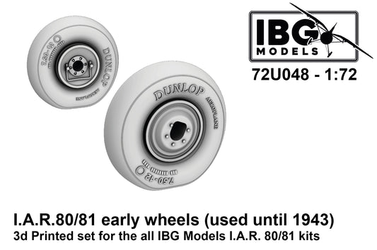 IBG Models 72U048 1:72 3D Printed I.A.R. 80/81C Early Wheels (used until 1943)