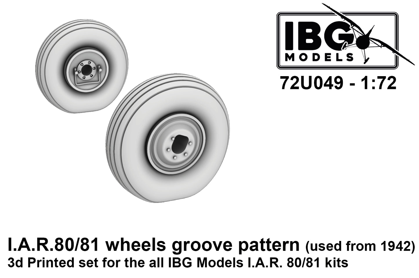 IBG Models 72U049 1:72 3D Printed I.A.R. 80/81C Wheels Groove Pattern (used from 1942)