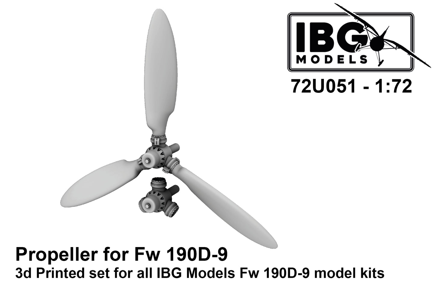 IBG Models 72U051 1:72 Propeller for Focke-Wulf Fw-190D Family (3D-Printed + Decal)