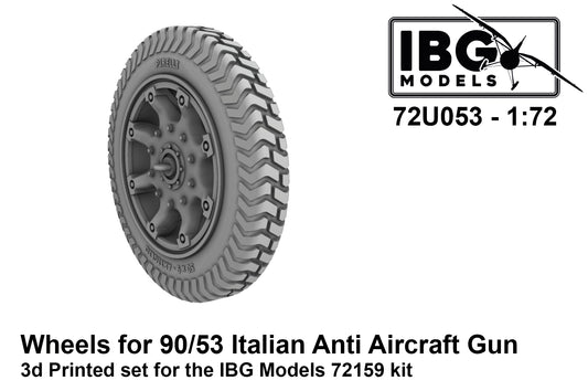 IBG Models 72U053 1:72 Wheels for 90/53 Italian Anti Aircraft Gun (3D-Printed)