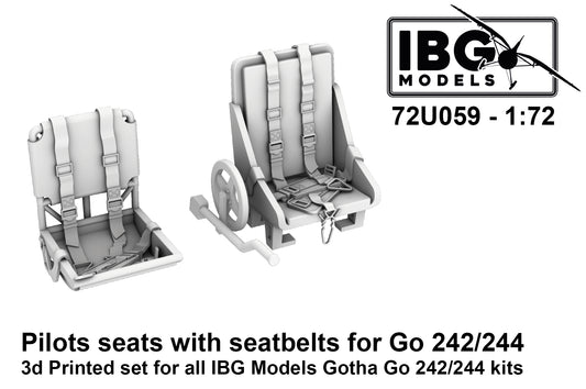 IBG Models 72U059 1:72 Gotha Go-242A-1/Go-244 Pilots Seats with Seatbelts 3D-Printed