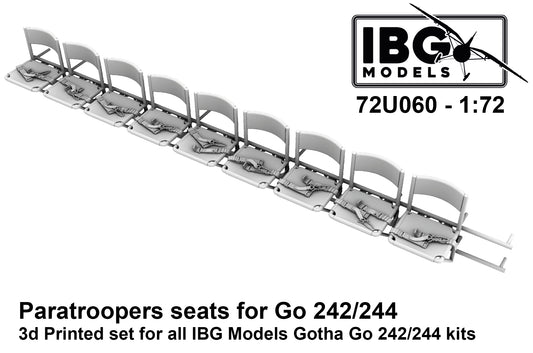 IBG Models 72U060 1:72 Gotha Go-242A-1/Go-244 Paratroopers Seats 3D-Printed