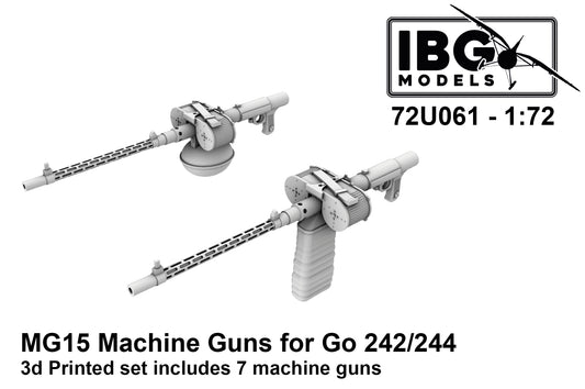 IBG Models 72U061 1:72 Gotha Go-242A-1/Go-244 MG15 Machine Guns 3D-Printed