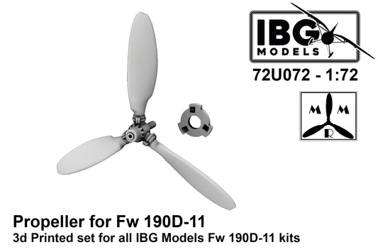 IBG Models 72U072 1:72 Propeller for Focke-Wulf Fw-190D-11 3D-Printed