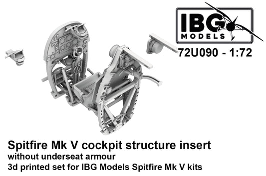 IBG Models 72U090 1:72 Supermarine Spitfire Mk.V Cockpit Structure Insert (without under-seat armour)