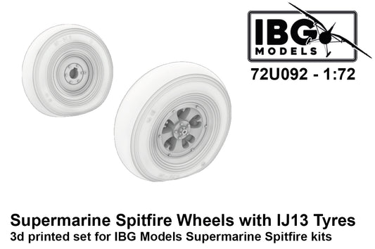 IBG Models 72U092 1:72 Supermarine Spitfire Wheels with IJ13 Tyres - 3d Printed Set