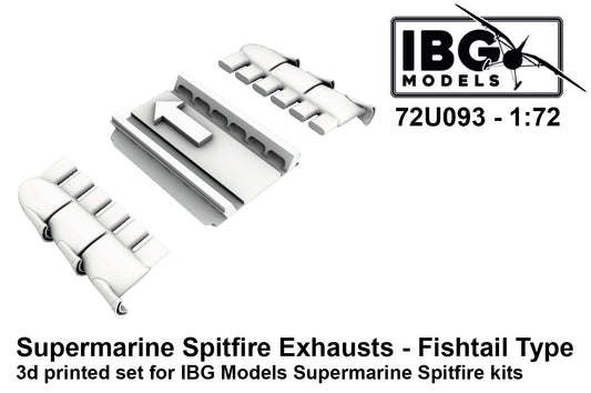 IBG Models 72U093 1:72 Supermarine Spitfire Exhausts - Fishtail Type - 3d Printed Set